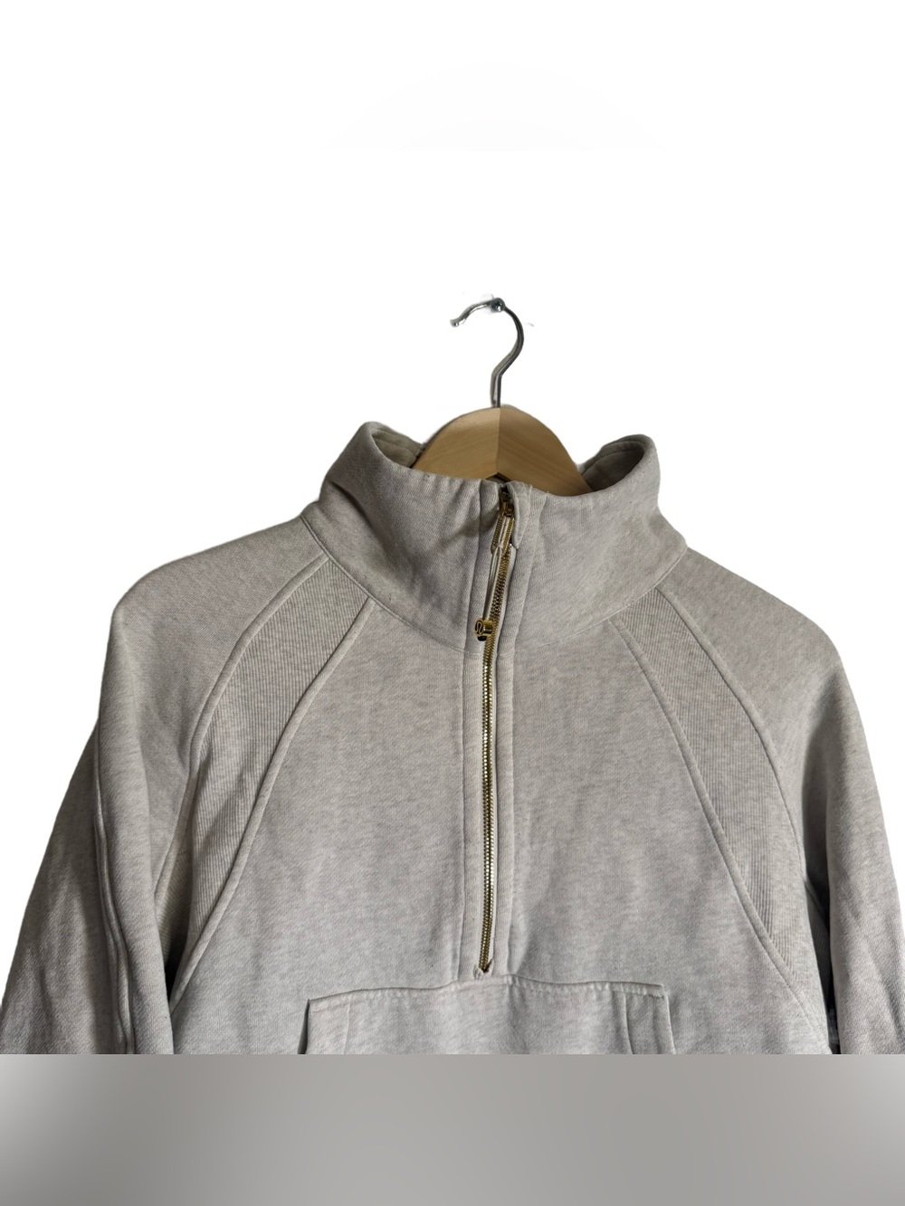 Lululemon Scuba Oversized Half Zip Women's M/L Heathered Grey Gold Athleisure - Picture 3 of 5
